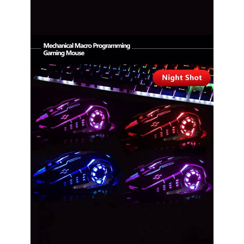AULA MOUNTAIN SZO WIRED MECHANICAL GAMING MOUSE 2400 DPI (BLACK) - Image 4