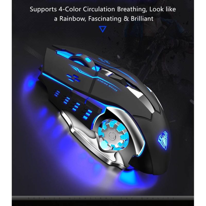 AULA MOUNTAIN SZO WIRED MECHANICAL GAMING MOUSE 2400 DPI (BLACK) - Image 5